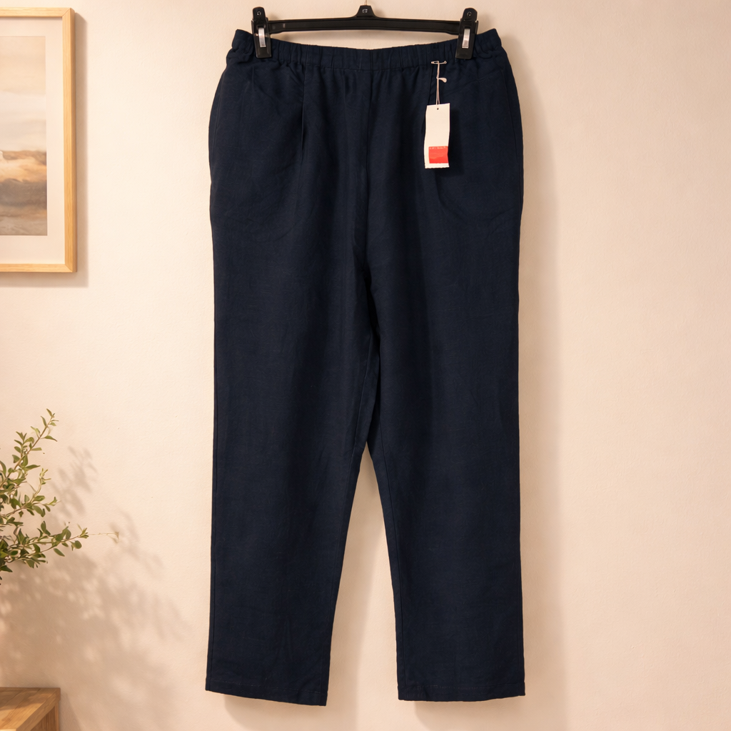 Avenue Linen-Blend Wide-Leg Pants Size 14/16