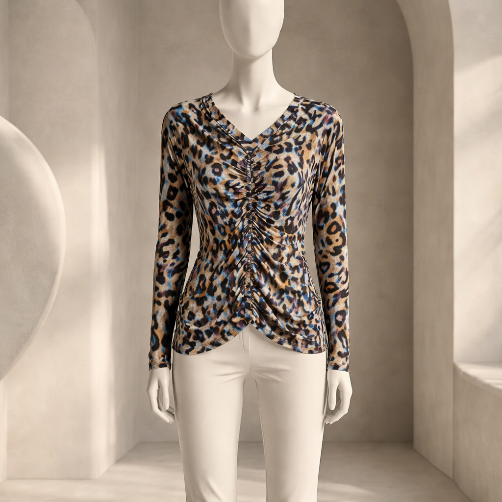 DKNY leopard print blouse. Size 2X