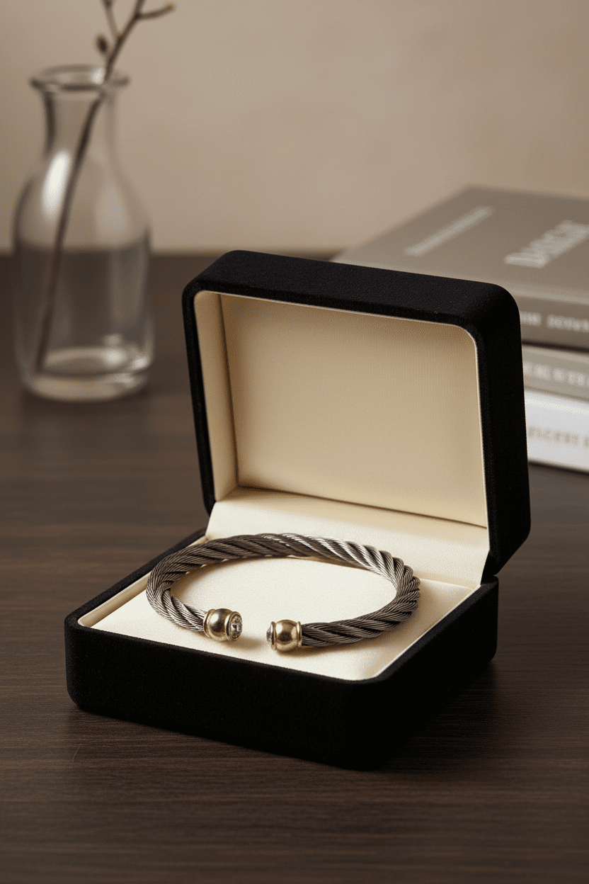 Modern Cable Cuff Bracelet - All Seasons Curves