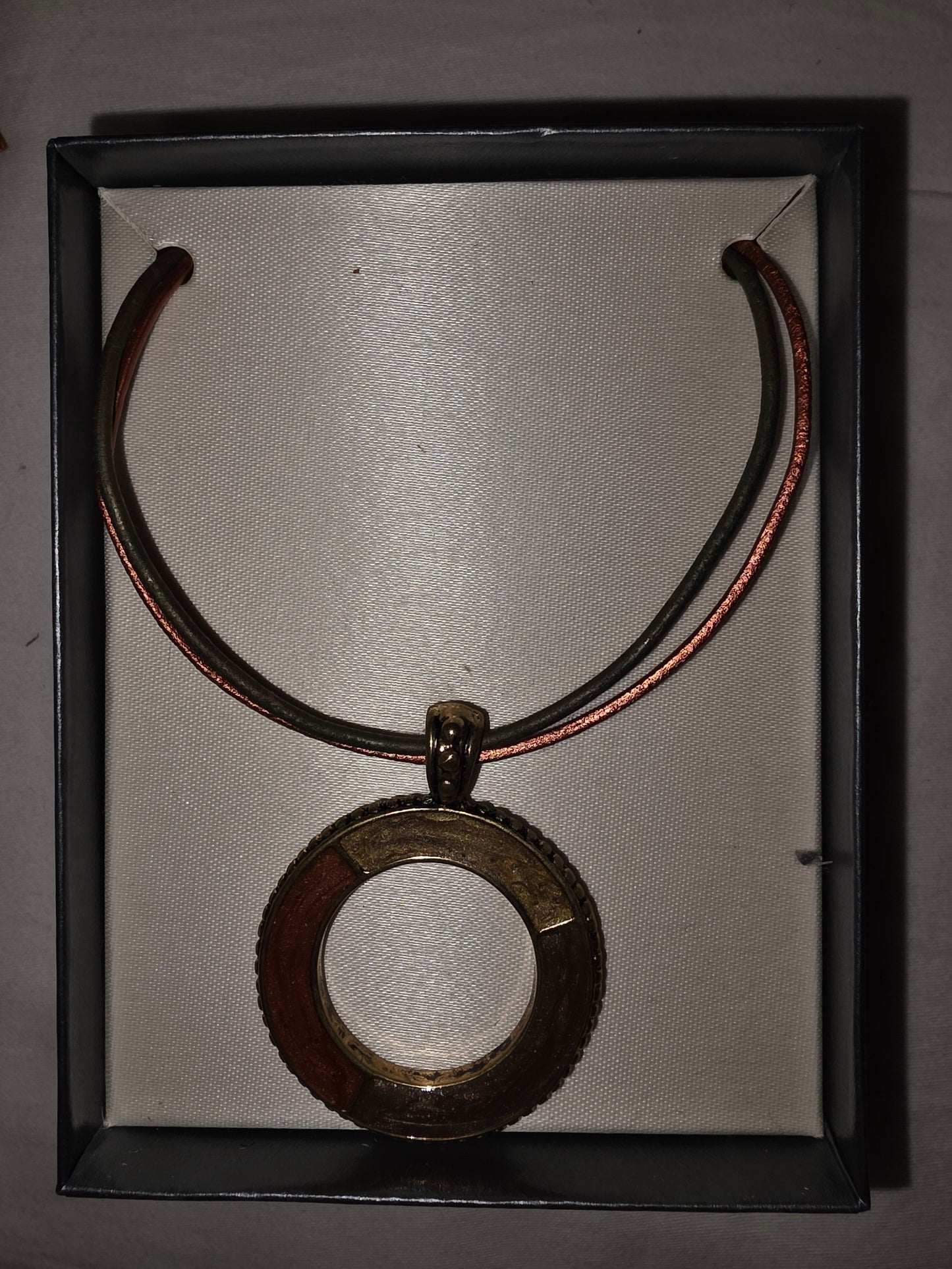 Bold Geometric Ring Pendant Necklace on Cord - All Seasons Curves