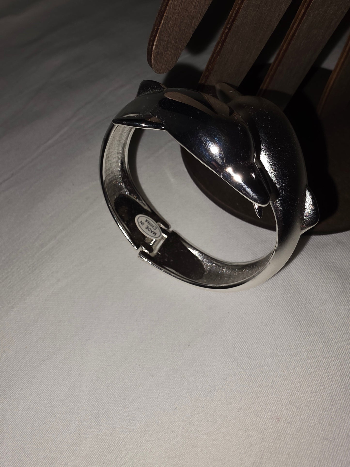 Silver - Tone Dual Dolphin Hinged Bangle Bracelet - All Seasons Curves
