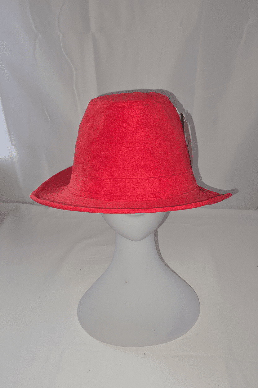 Vibrant Red Felt Cloche Bucket Hat - All Seasons Curves