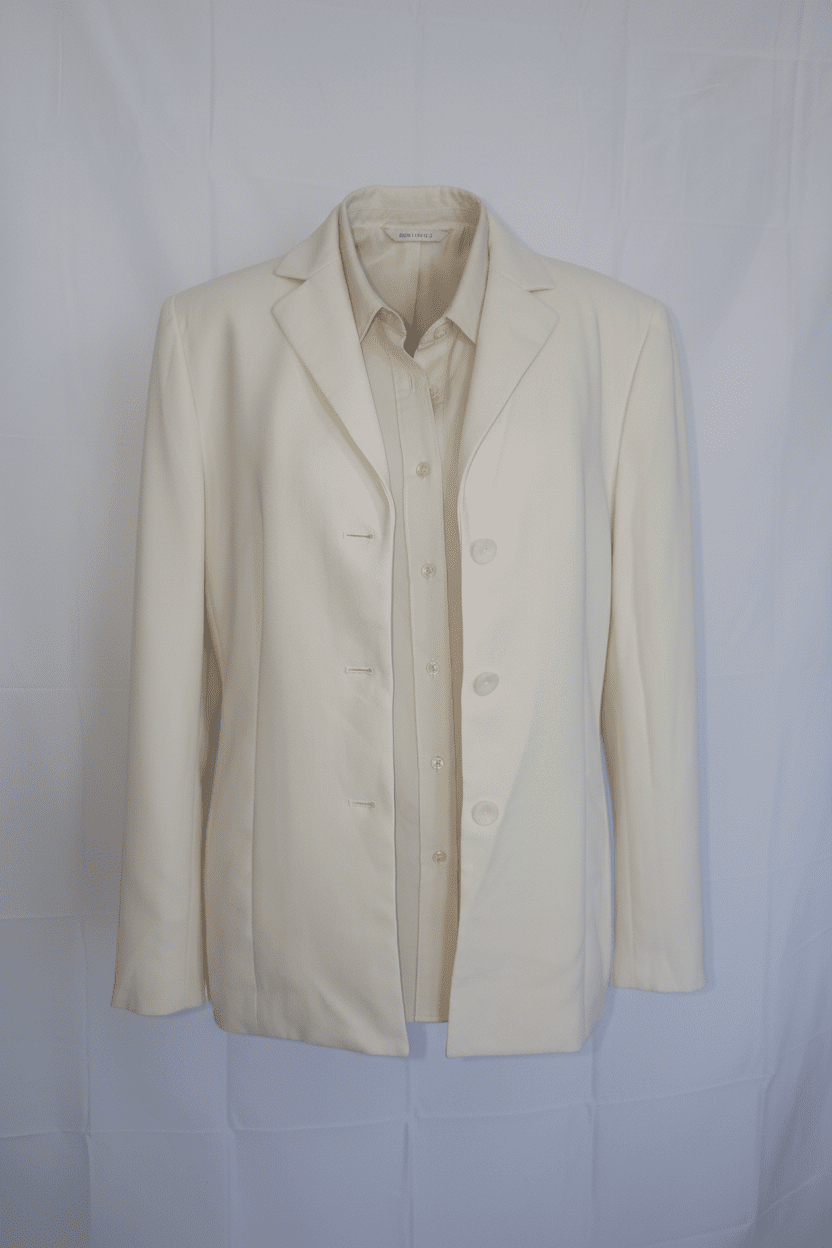 Slightly worn Jones studio Elegant White Single - Breasted Tailored Blazer - All Seasons Curves