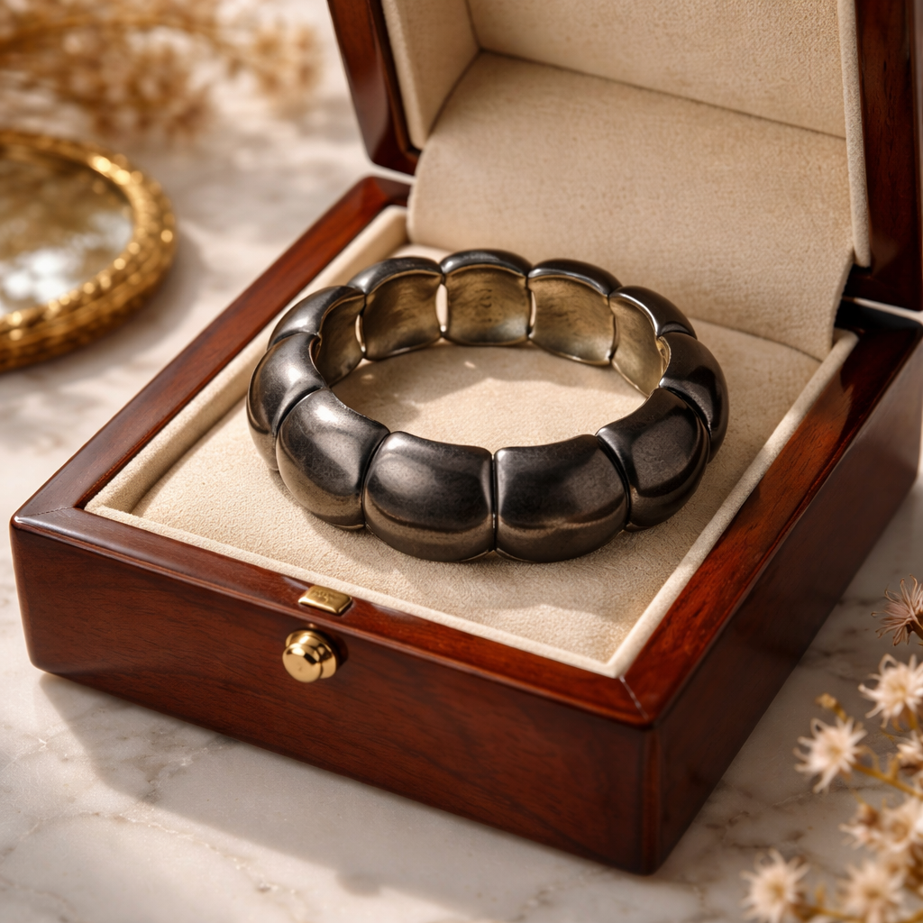 The "Zenith" Chunky Dark Grey Polished/Matte Bracelet