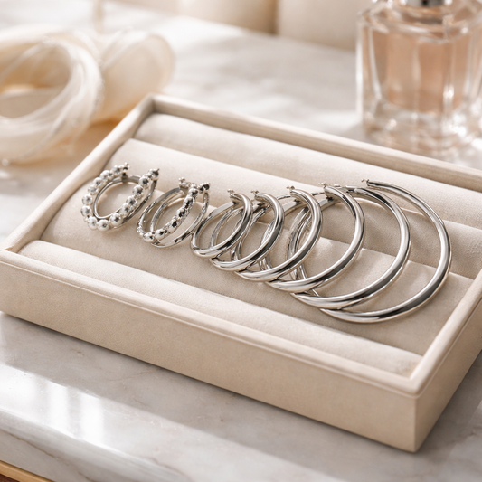 The "Everyday Essential" Silver-Toned Assorted Hoop Earring Set (6 Pairs)