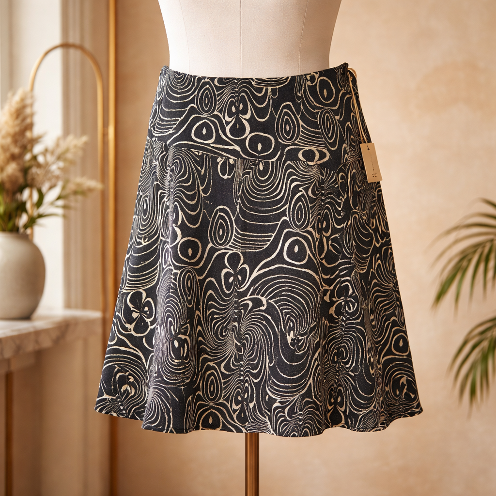I. e. Woman The "Abstract Ripple" A-Line Mini Skirt Size 1X