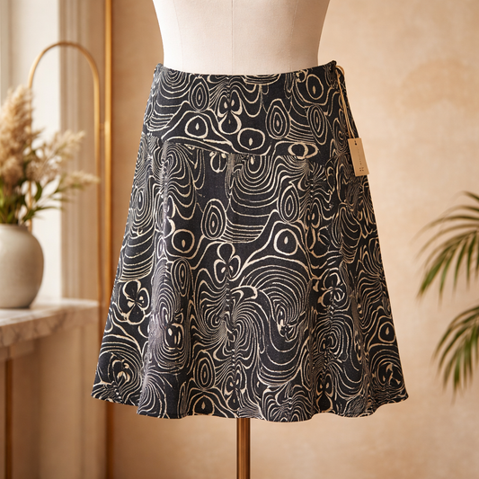 I. e. Woman The "Abstract Ripple" A-Line Mini Skirt Size 1X