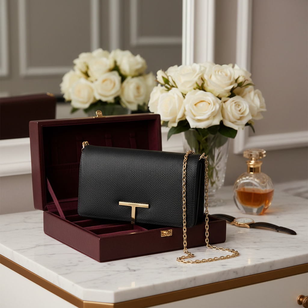 The "Uptown" Black Pebbled Mini Clutch by Tahari