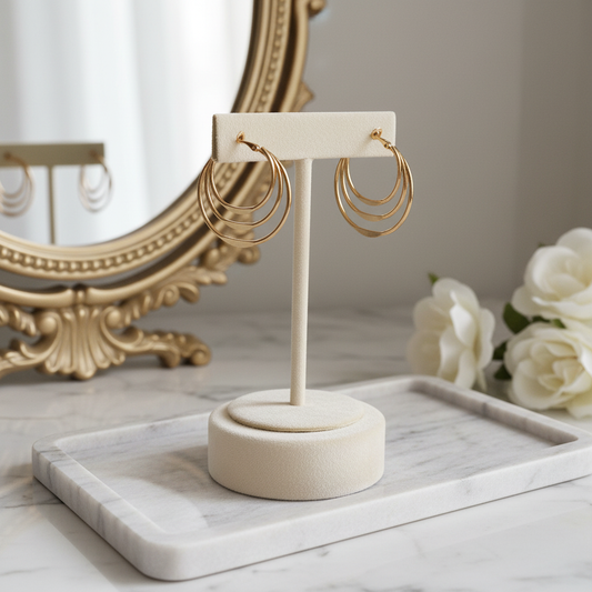 Effortless Elegance: The All-Day Gold Triple Hoop Earrings