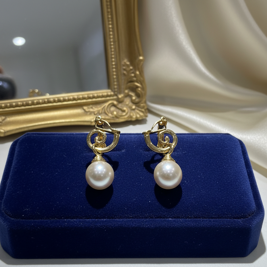 Timeless Sophistication: Gold Cultured Pearl Drop Earrings