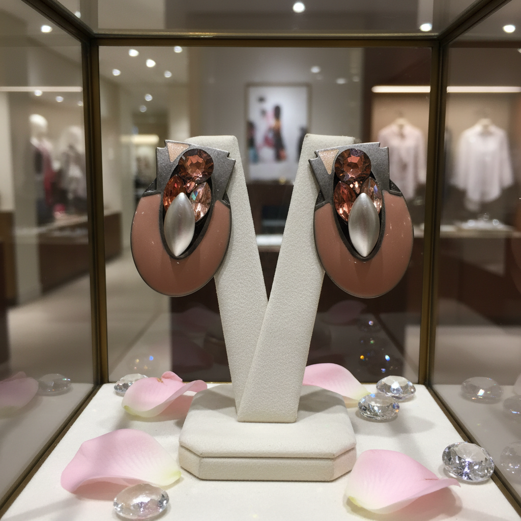 Architectural Statement: The Schiaparelli Pink Enamel & Crystal Earrings