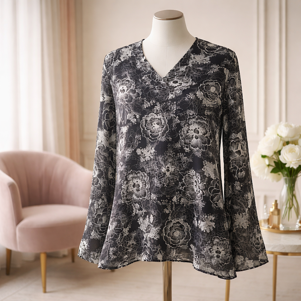 Lane Bryant Floral V-Neck Bell Sleeve Blouse Size 18/20