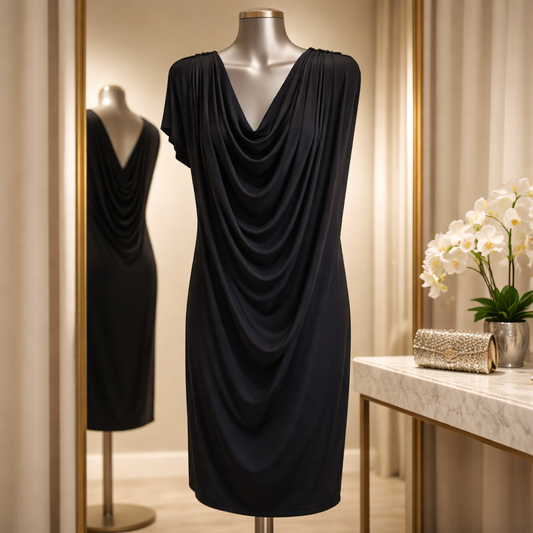 Slightly worn Essentials by A.B.S draped cocktail dress. Size 4