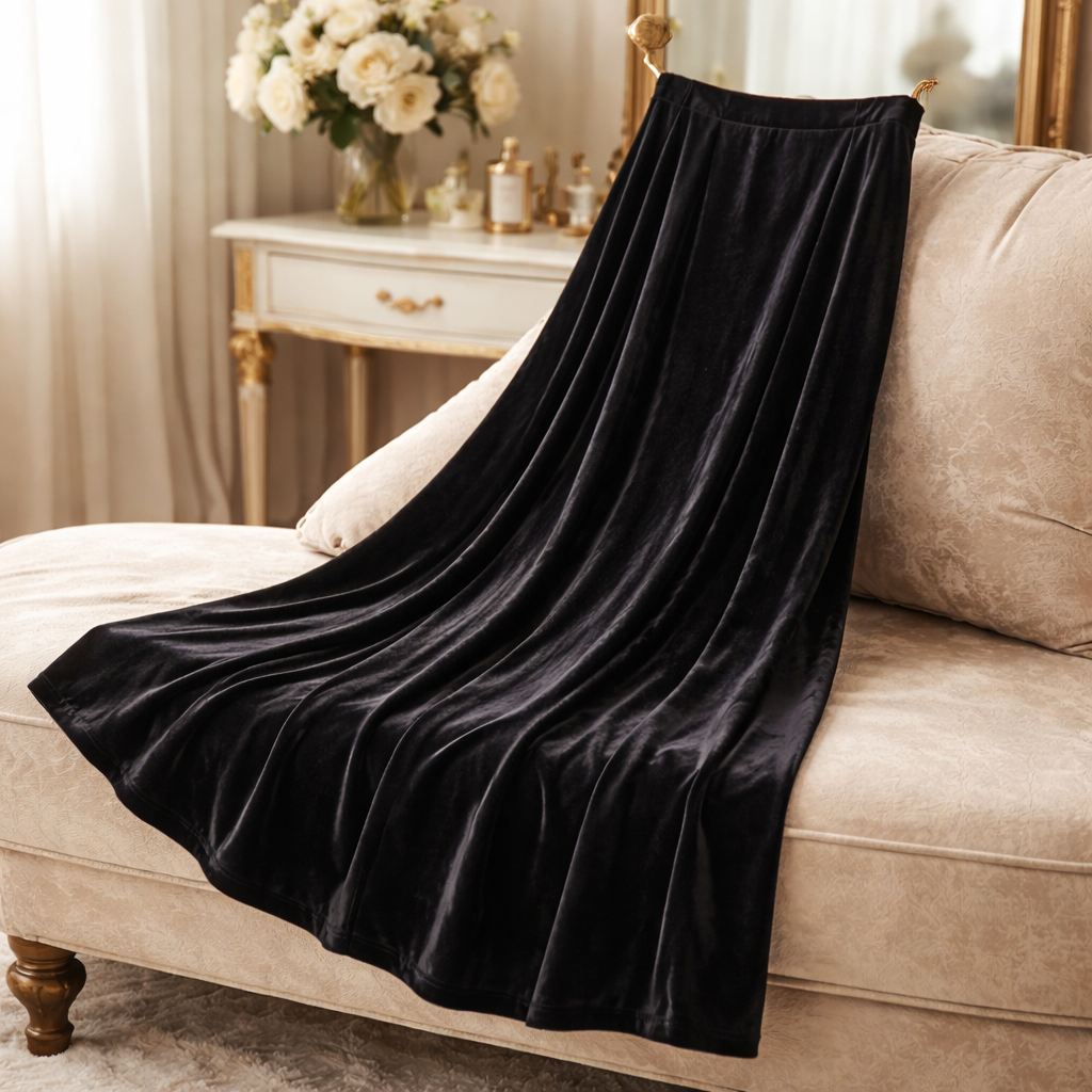 Worthington black velvet maxi skirt. Size 1X