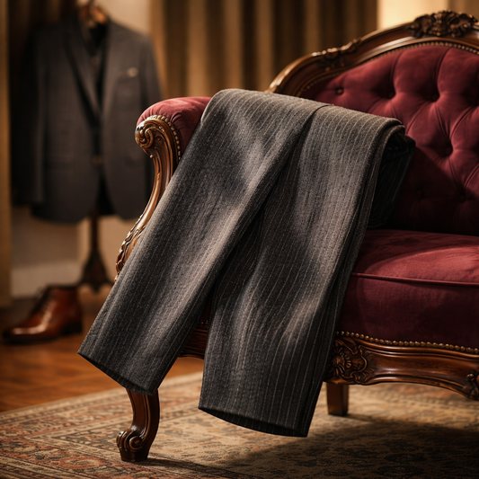 Classic Charcoal Pinstripe Trousers