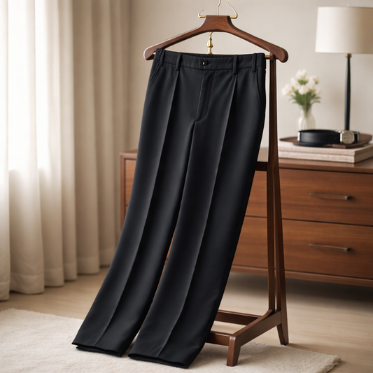 Valerie Steven The Essential Power Pant: Classic Black Tailored Wide-Leg Trousers Size 20W