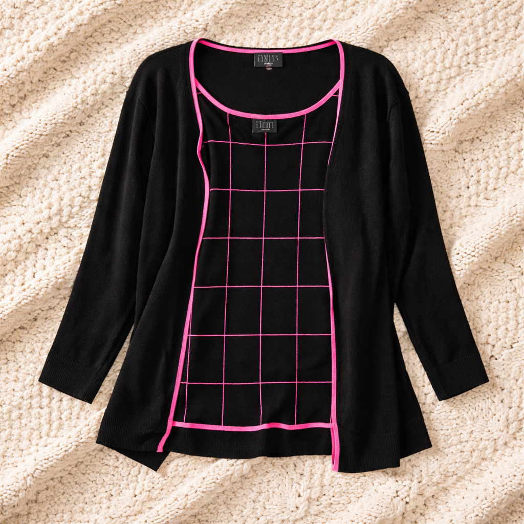 Finity woman sophisticated and vibrant 2-piece top set. Size 1X