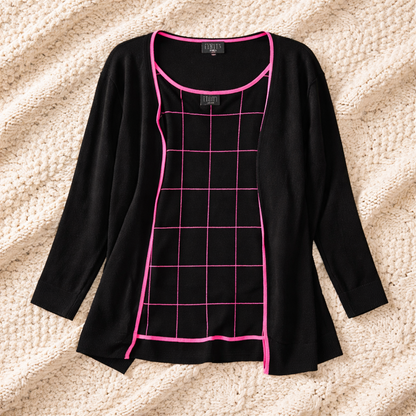 Finity woman sophisticated and vibrant 2-piece top set. Size 1X