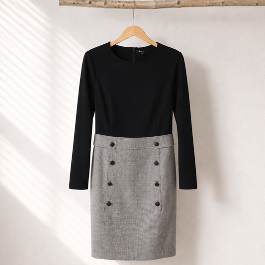 Sophisticated DKNY two-tone sheath dress Size 8