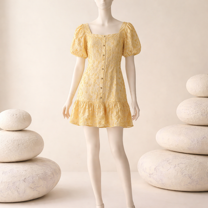 Moon River puff-sleeve mini dress. Size Medium