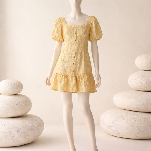 Moon River puff-sleeve mini dress. Size Medium