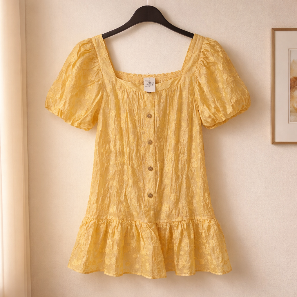 Moon River puff-sleeve mini dress. Size Medium