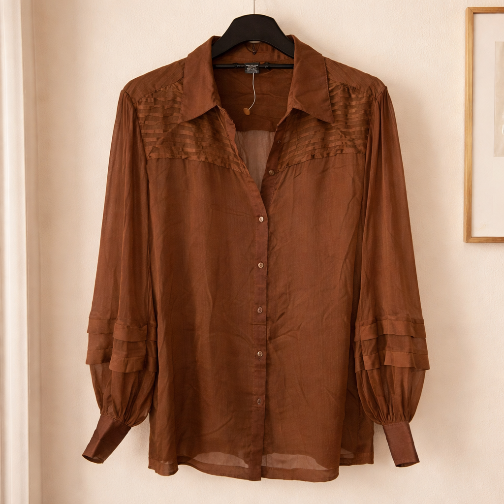 Robert Louis blouse in rich chocolate brown or burnt sienna