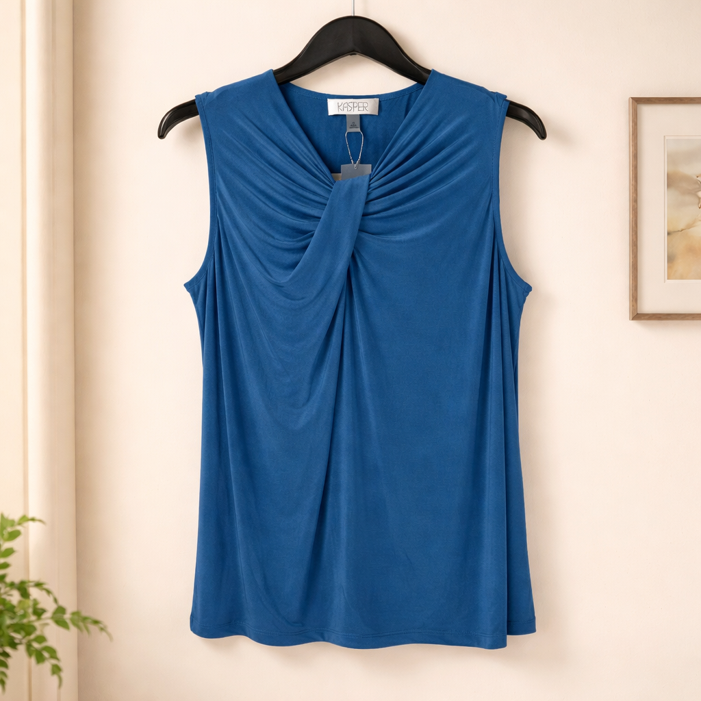 Kasper Women's Sleeveless Knot Front Jersey Top Size 1X