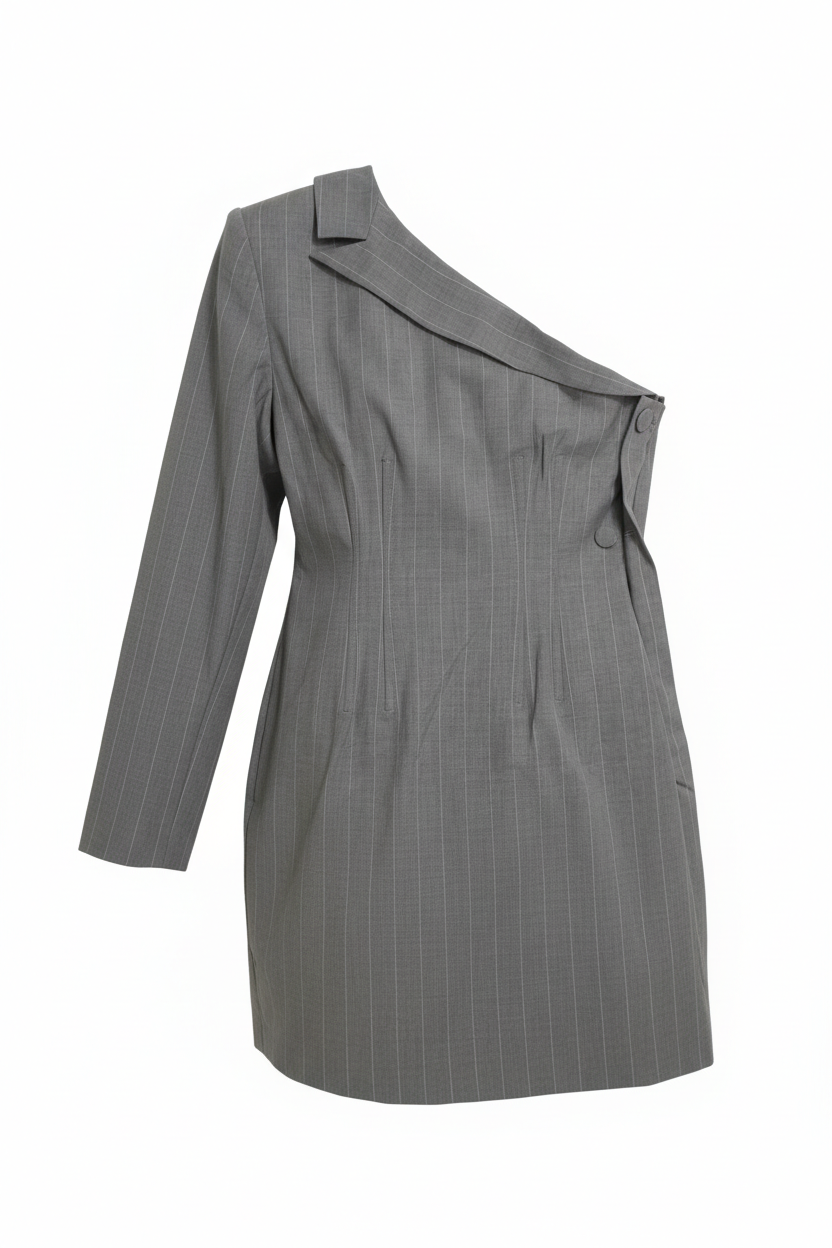 BCBGMAXAZRIA one-shoulder tailored dress. Size 8