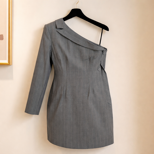 BCBGMAXAZRIA one-shoulder tailored dress. Size 8