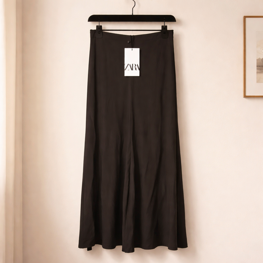 Zara ZW Collection High-Waisted A-Line Long Skirt Size Small