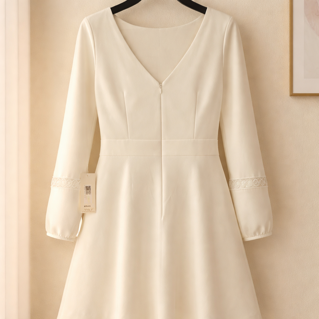 Eliza J Fit-and-Flare Dress with Bell Sleeves Size 8