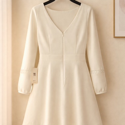 Eliza J Fit-and-Flare Dress with Bell Sleeves Size 8