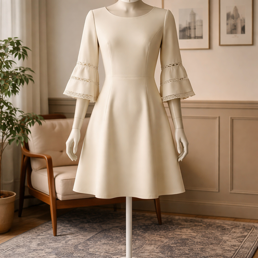 Eliza J Fit-and-Flare Dress with Bell Sleeves Size 8