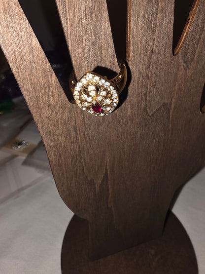 NWT Vintage-Inspired Ruby Cluster Ring