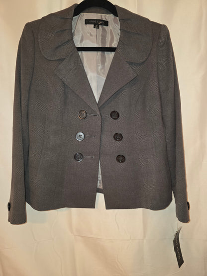 NWT The Anne Klein Classic Cropped Wool-Blend Peacoat-Style Blazer Size 4P