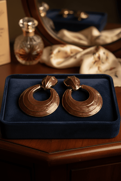 Brown Resin Statement Hoop Earrings - All Seasons Curves