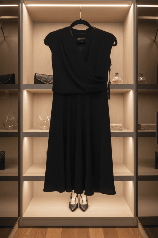 Brand New Jones New York Jones New Draped Faux - Wrap A - Line Midi Dress in Petite size 4P - All Seasons Curves