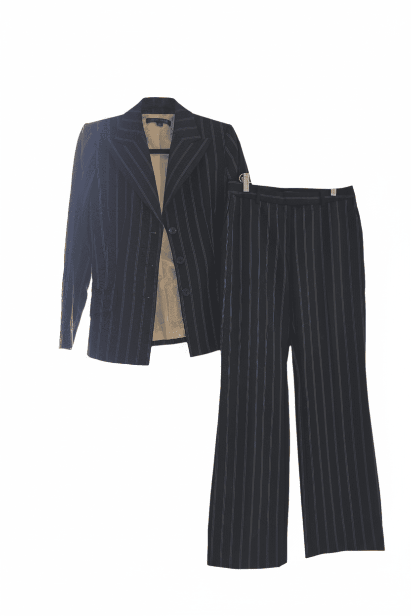Brand New Anne Klien 2pc Pinstripe Suite Set - All Seasons Curves