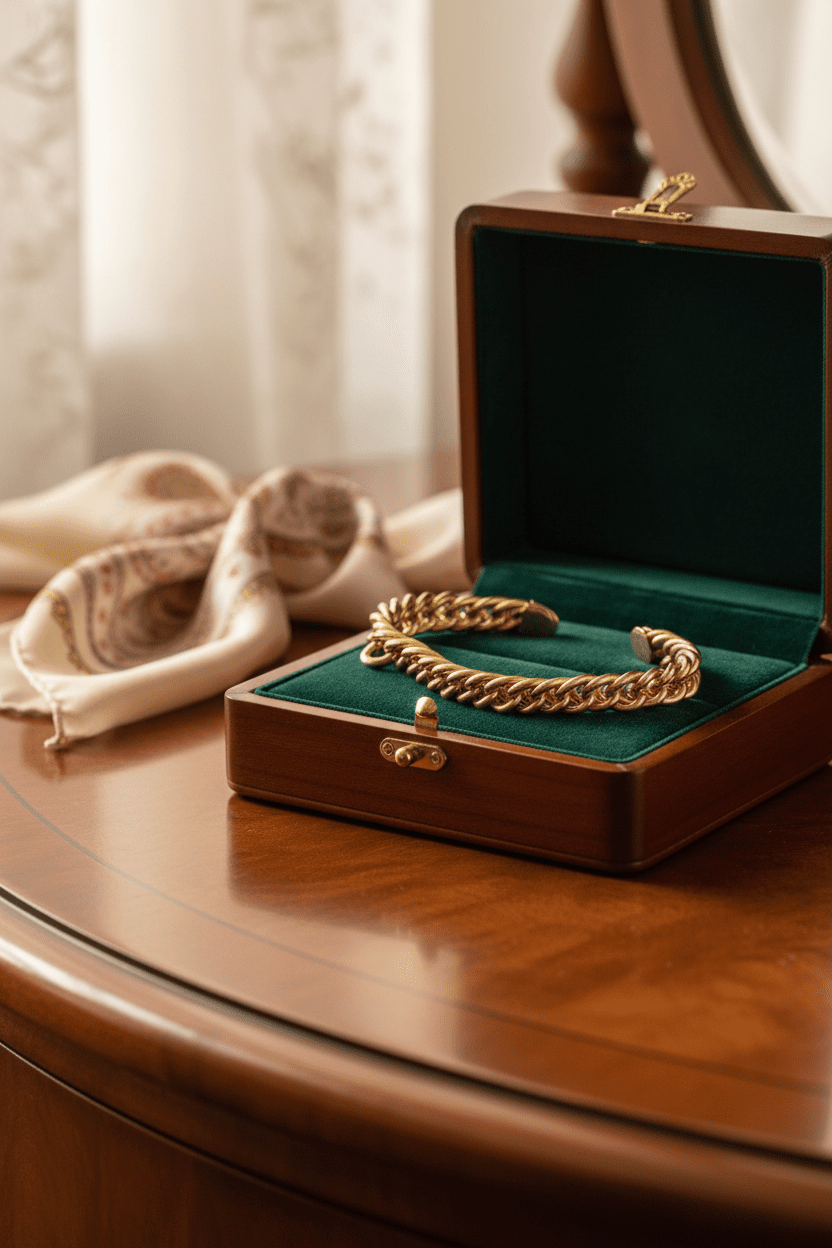 Classic High - Polish Yellow Gold Curb Link Bracelet - All Seasons Curves