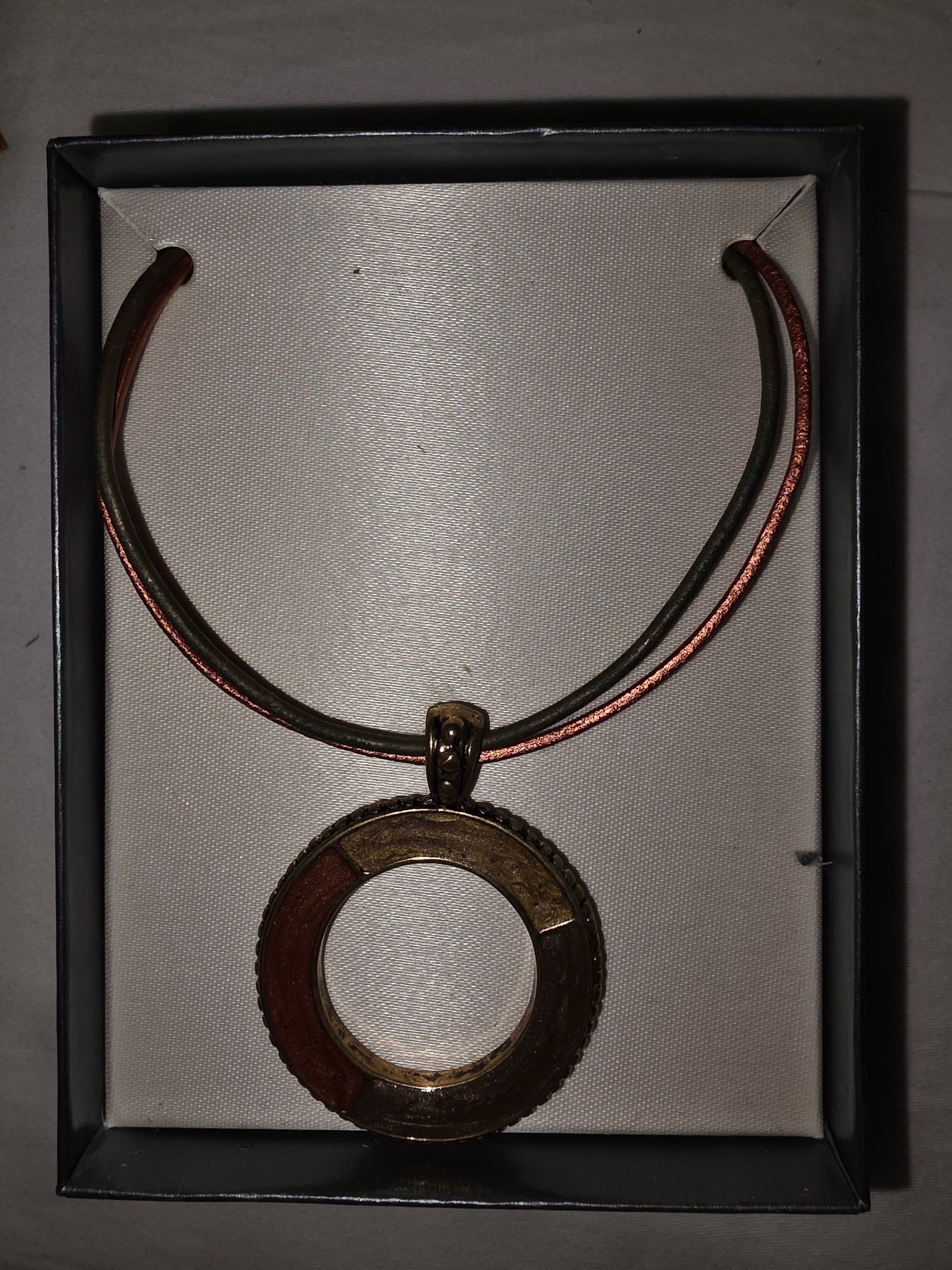 Bold Geometric Ring Pendant Necklace on Cord - All Seasons Curves