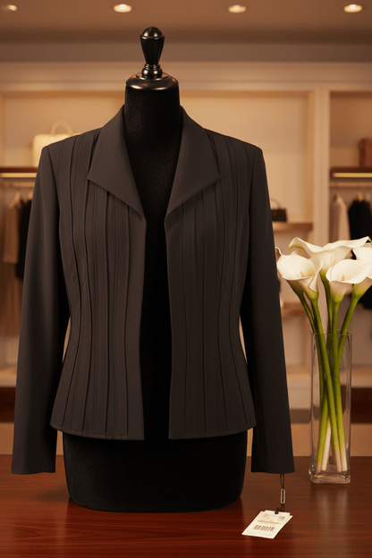 NWT Calvin Klein Black Classic - Fit One - Button Blazer Size 4 - All Seasons Curves