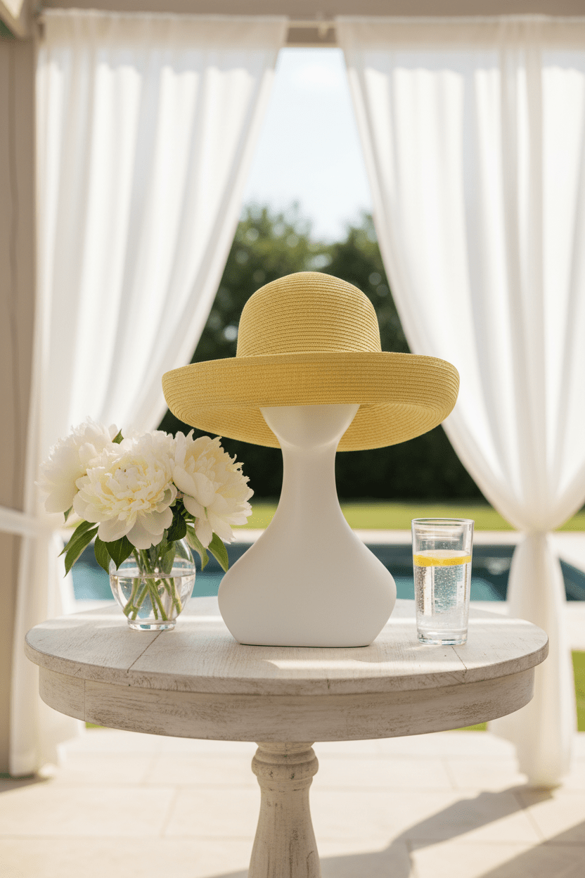Bright Yellow Woven Straw Cloche Bucket Hat - All Seasons Curves