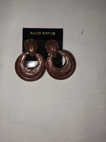 Brown Resin Statement Hoop Earrings - All Seasons Curves