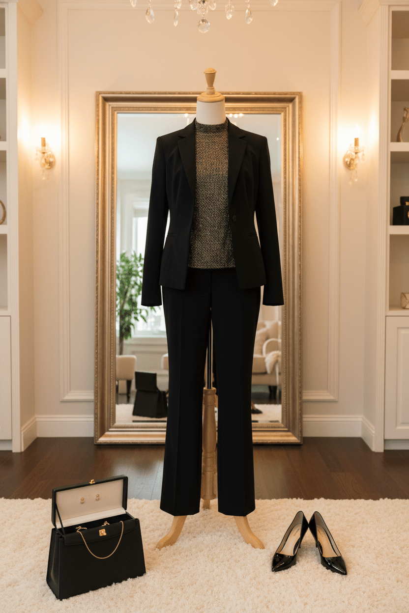 Tahari Black Slim Ankle Dress Pants with Flat Front Size 12 - All Seasons Curves