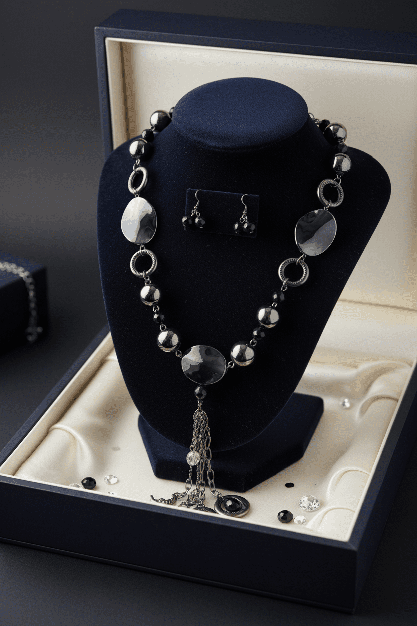 Silver Statement Jewelry Set - All Seasons Curves