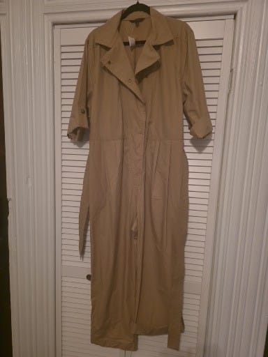 Banana Republic Tan Belted Trench - Style Jumpsuit - All Seasons Curves