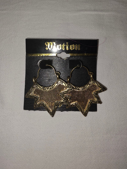 Artisan Brass Fan Dangle Earrings with Tribal Filigree - All Seasons Curves