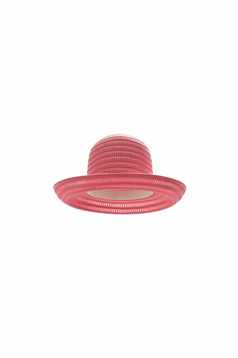 Vibrant Pink Woven Straw Wide - Brim Sun Hat - All Seasons Curves