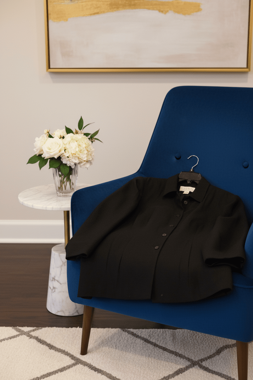 Slightly worn Maggie McNaughton Classic Black Tailored 3/4 Sleeve Blazer Size 16W - All Seasons Curves